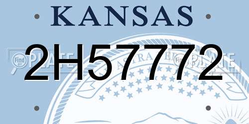 2H57772 Kansas License Plate