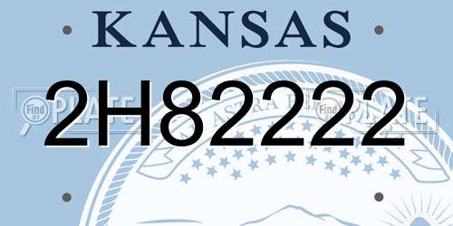 2H82222 Kansas License Plate