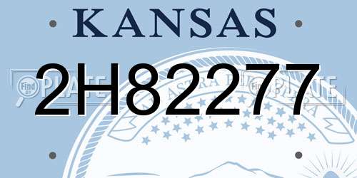 2H82277 Kansas License Plate