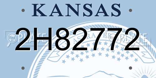 2H82772 Kansas License Plate