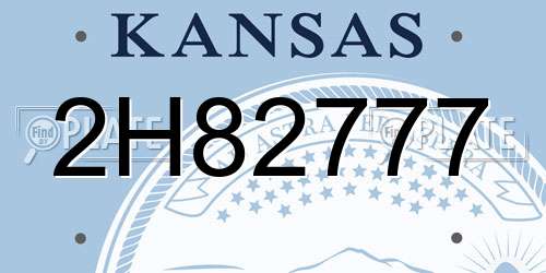 2H82777 Kansas License Plate