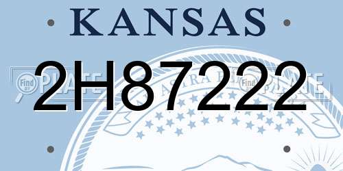 2H87222 Kansas License Plate