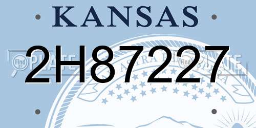 2H87227 Kansas License Plate