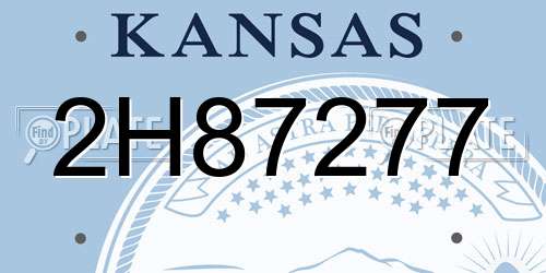 2H87277 Kansas License Plate