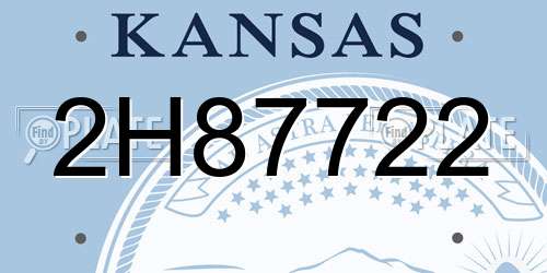 2H87722 Kansas License Plate