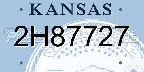 2H87727 Kansas License Plate