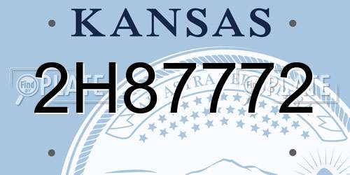 2H87772 Kansas License Plate