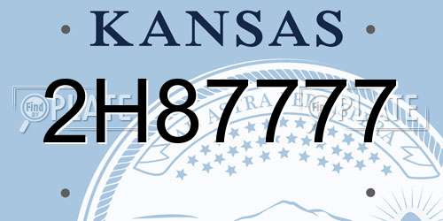 2H87777 Kansas License Plate
