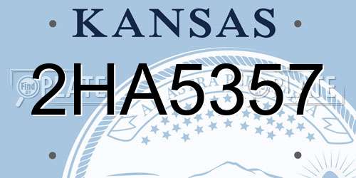 2HA5357 Kansas License Plate