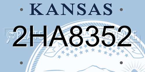 2HA8352 Kansas License Plate