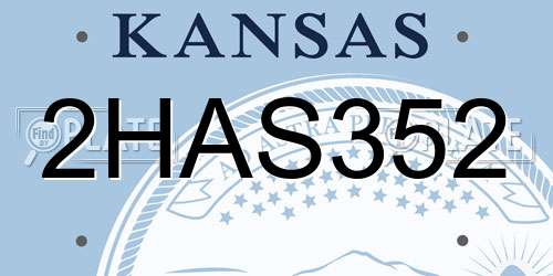 2HAS352 Kansas License Plate