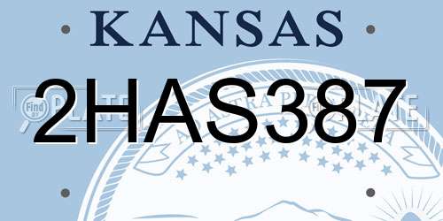 2HAS387 Kansas License Plate