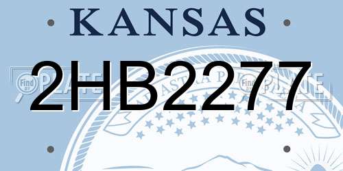 2HB2277 Kansas License Plate