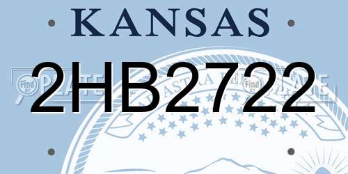 2HB2722 Kansas License Plate