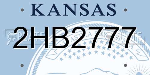 2HB2777 Kansas License Plate