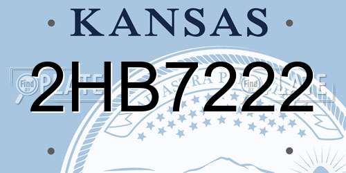 2HB7222 Kansas License Plate