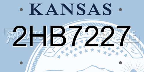 2HB7227 Kansas License Plate