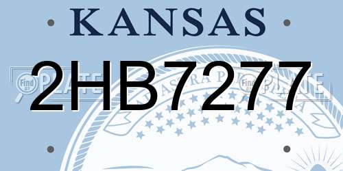 2HB7277 Kansas License Plate