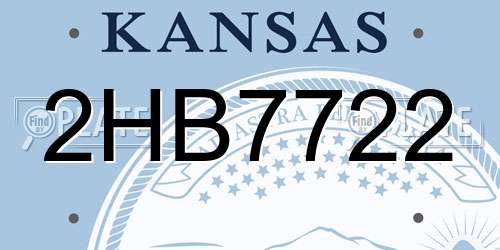 2HB7722 Kansas License Plate