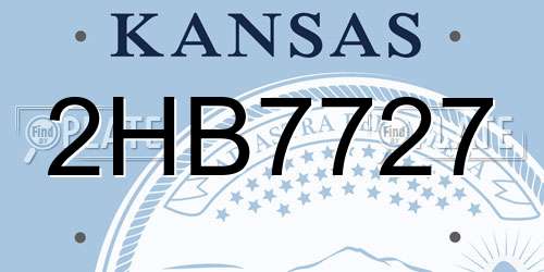 2HB7727 Kansas License Plate