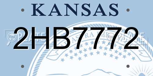 2HB7772 Kansas License Plate