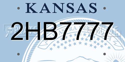 2HB7777 Kansas License Plate