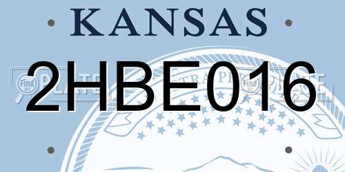 2HBE016 Kansas License Plate