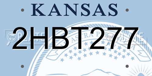 2HBT277 Kansas License Plate