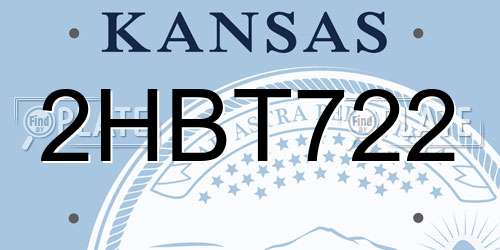 2HBT722 Kansas License Plate