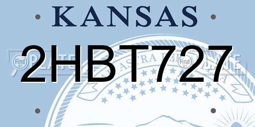 2HBT727 Kansas License Plate