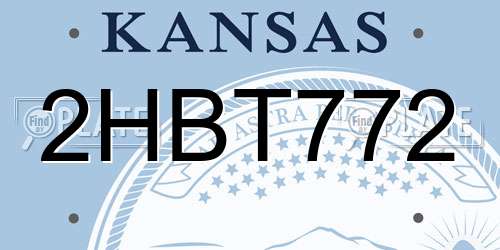 2HBT772 Kansas License Plate