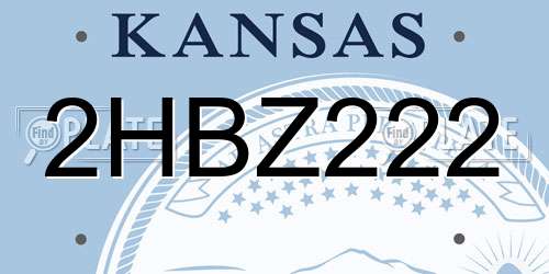 2HBZ222 Kansas License Plate