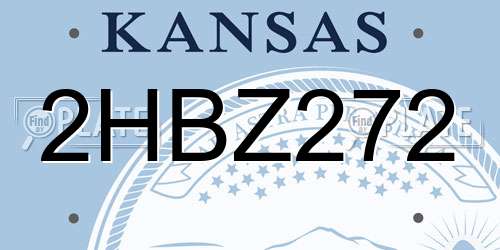 2HBZ272 Kansas License Plate