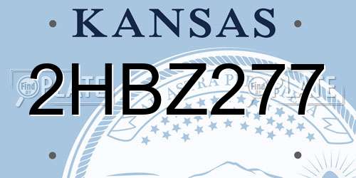 2HBZ277 Kansas License Plate