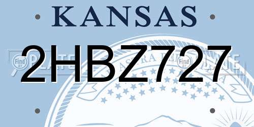2HBZ727 Kansas License Plate