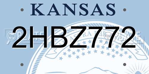 2HBZ772 Kansas License Plate