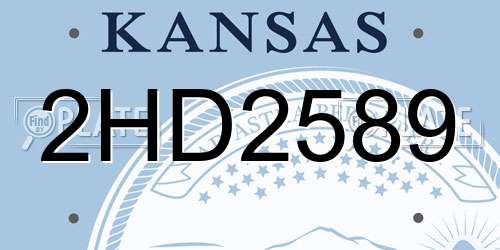 2HD2589 Kansas License Plate
