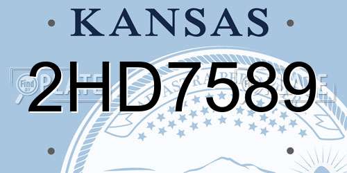 2HD7589 Kansas License Plate