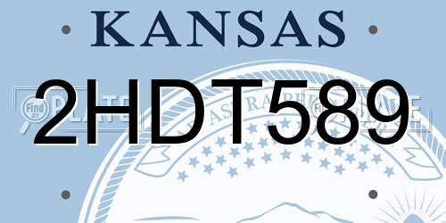2HDT589 Kansas License Plate