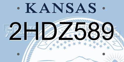 2HDZ589 Kansas License Plate