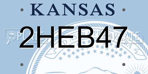 2HEB47 Kansas License Plate