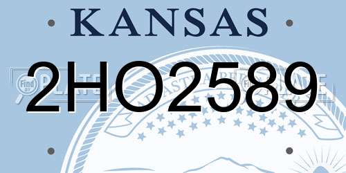 2HO2589 Kansas License Plate