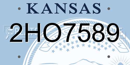 2HO7589 Kansas License Plate
