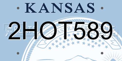 2HOT589 Kansas License Plate