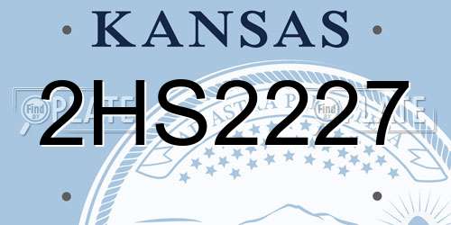 2HS2227 Kansas License Plate