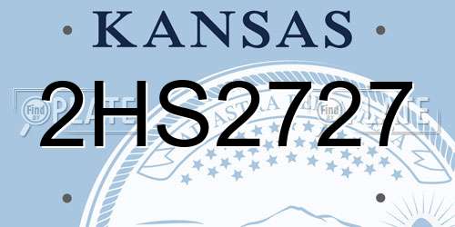 2HS2727 Kansas License Plate