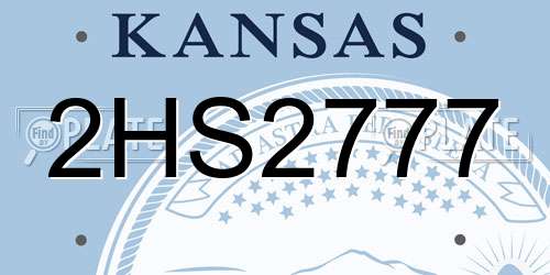 2HS2777 Kansas License Plate