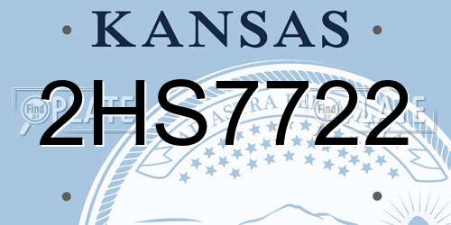 2HS7722 Kansas License Plate