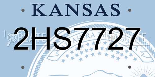 2HS7727 Kansas License Plate