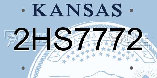 2HS7772 Kansas License Plate